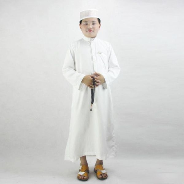 

ethnic clothing 80-160cm kids boys jubba thobe muslim islamic traditional costumes embroidery dress robe gown ramadan prayer, Red