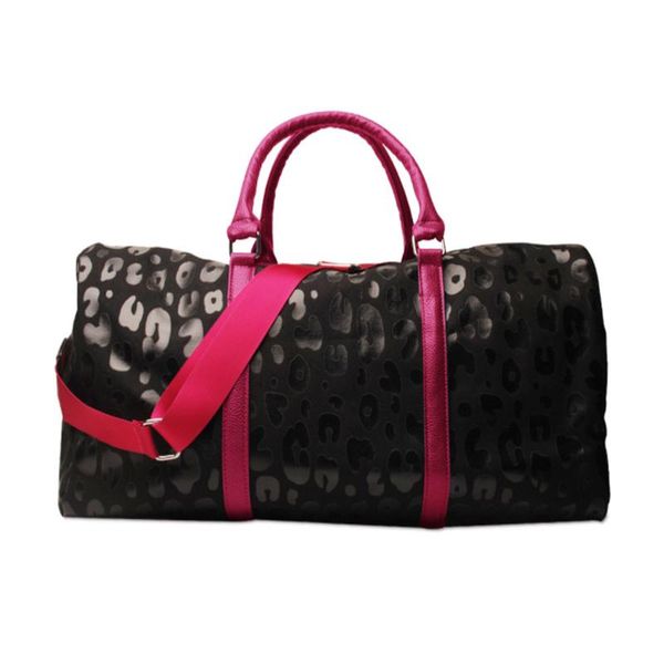 

wholesale black leopard duffle weekender travel tote for women pu leather bag duffel bags