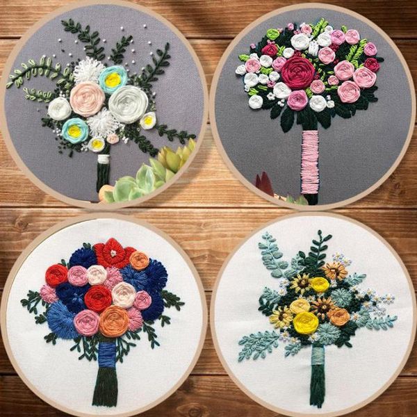 

bridal bouquet pattern embroidery kits cross stitch sets needlework for beginner home decor other arts and crafts