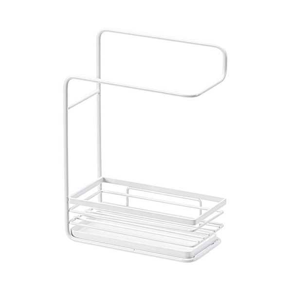 

kitchen storage & organization non slip sponge towel with tray rustproof shelf white iron punch removable multifunctional home bathroom