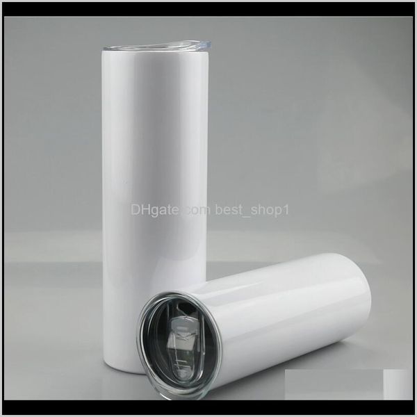 

20oz 30oz sublimation straight tumblers stainless steel blank white skinny cup with lid and plastic st sea cca12593 iqznt nbowf