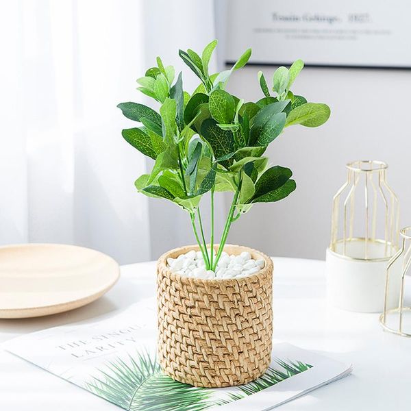 

decorative flowers & wreaths 30cm 5 heads green red artificial eucalyptus leaves for home garden decor fake plants wedding birthday party po