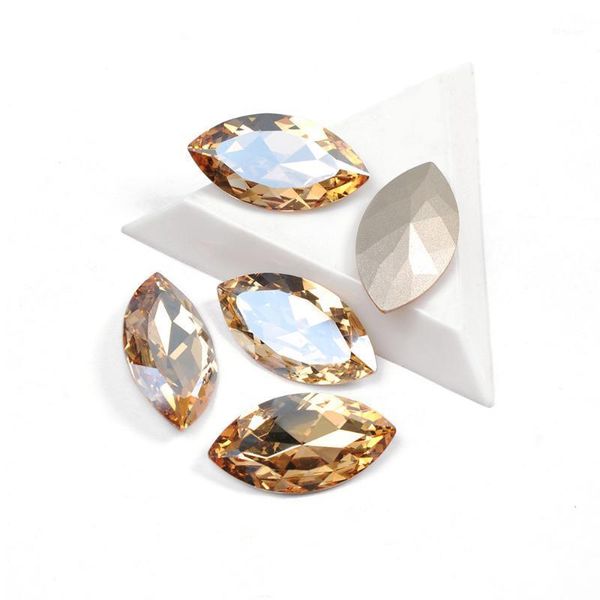 

4227 fancy rhinestone gsha color navette shape nail on rhinestones stones for 3d diy art decorations1, Silver;gold