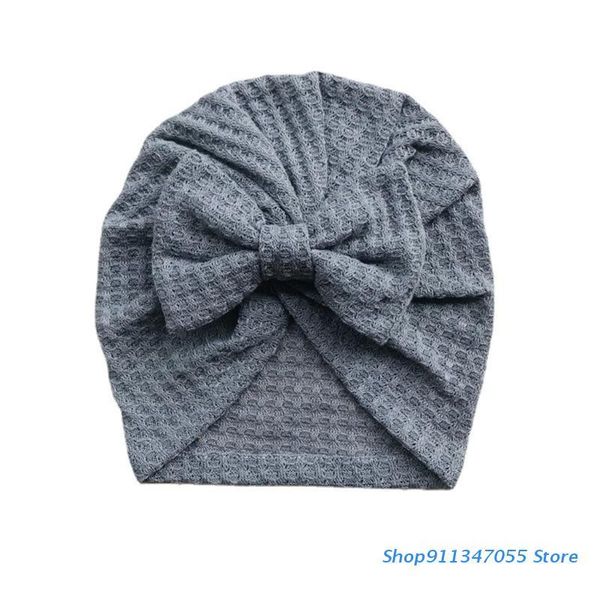 

caps & hats solid waffle crochet knitted bow baby hat turban born beanies headwraps, Yellow