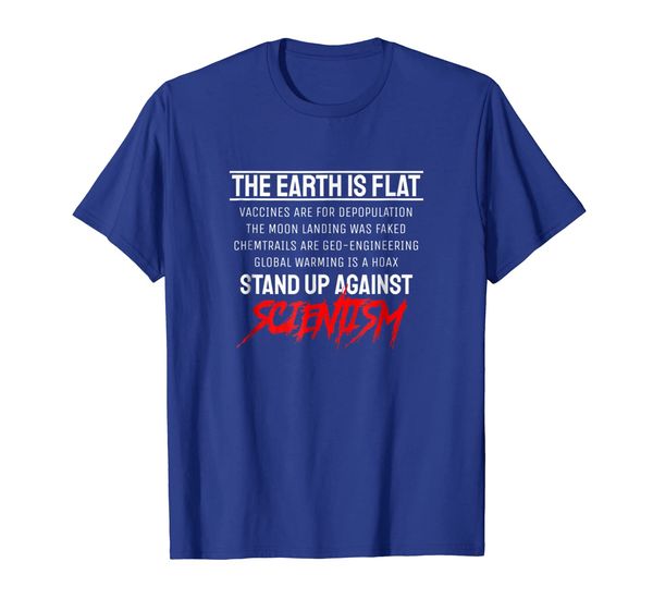 

cool earth is flat stand up against scientism t-shirt, White;black