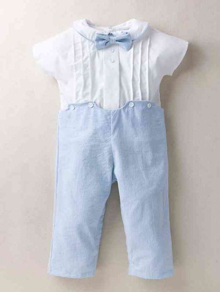 

baby bow front button back 2 in 1 jumpsuit she, Blue