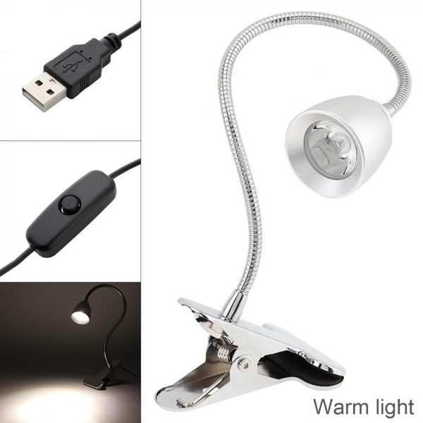 

table lamps 4 modes light dimmable led usb clip-type lamp warm student eye protection desk cone head with metal hose for learning