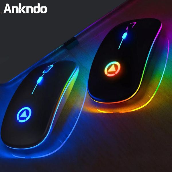 

mice ankndo wireless mouse charging bluetooth glow mute optical gaming for pc lapoffice computer accessories usb