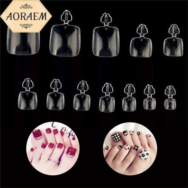 

fake toe nails acrylic manicure clear nail tips for foot art 600pcs/bag press on false artificial toes natural tools, Red;gold
