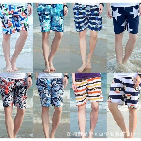 

men's shorts beach pants summer quick drying swimming trunks loose size men's casual surfing shorts, White;black