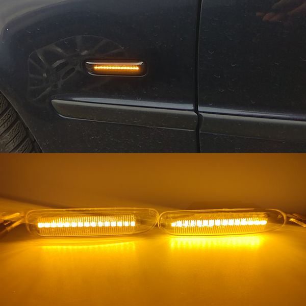 

1pair led dynamic side marker turn signal blinker flowing water blinker light for bmw e46 3er limo coupe compact cabriolet