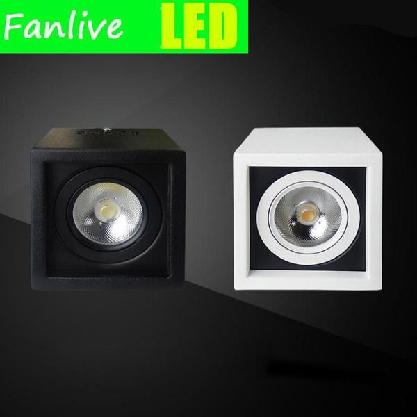 

downlights 15pcs/lot square cob led 7w 10w 15w 20w 30w surface mounted ceiling lamps spot light ac85v-265v