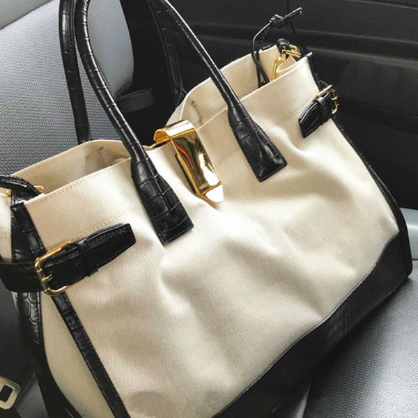

new arrivals anvas bag stitching large capacity crocodile pattern fashion simplicity one-shoulder messenger messenger bag chann