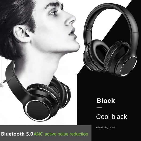 

headphone active noise cancelling wireless & wired earphone with microphone deep bass hifi sound over ear headset cell phone earph earphones