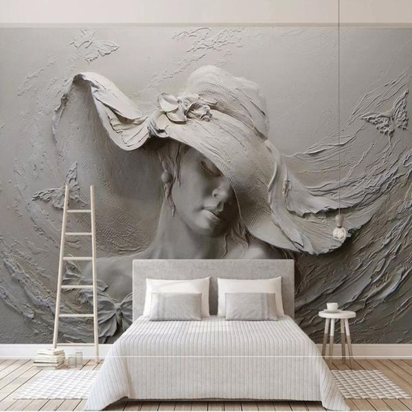 

wallpapers 3d wallpaper non-woven mural sculpture beauty oil painting modern abstract art living room bedroom home decor papel de parede