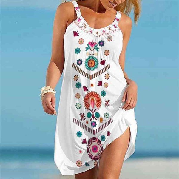 

summer o neck floral womens dresses print white beach spaghetti strap sleeveless mini wrap sundress robe, Black;gray