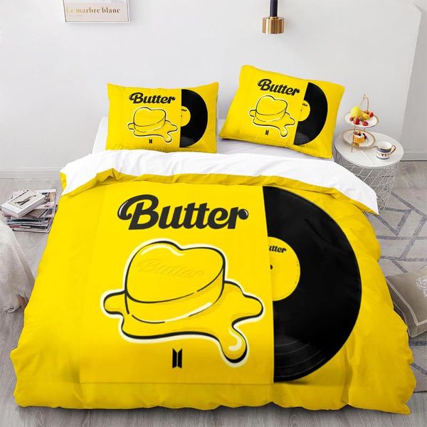 

bedding sets bangtan butter set single twin full  king size buttere bed aldult kid bedroom duvetcover 3d print 030