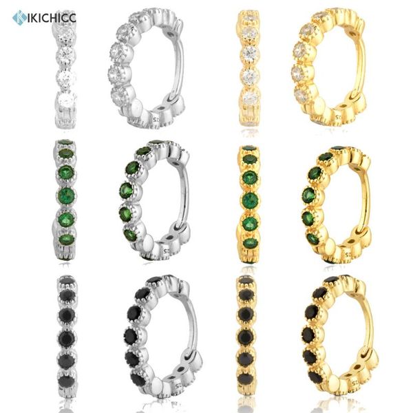 

kikichicc 925 sterling gold 8.5mm huggies silver luxury 2021 rock punk fashion jewelry simple small loops circle earring hoop & huggie, Golden;silver