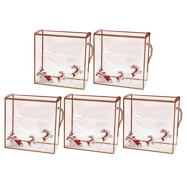 

5pcs portable candy biscuits boxes christmas transparent cookies gift wrap