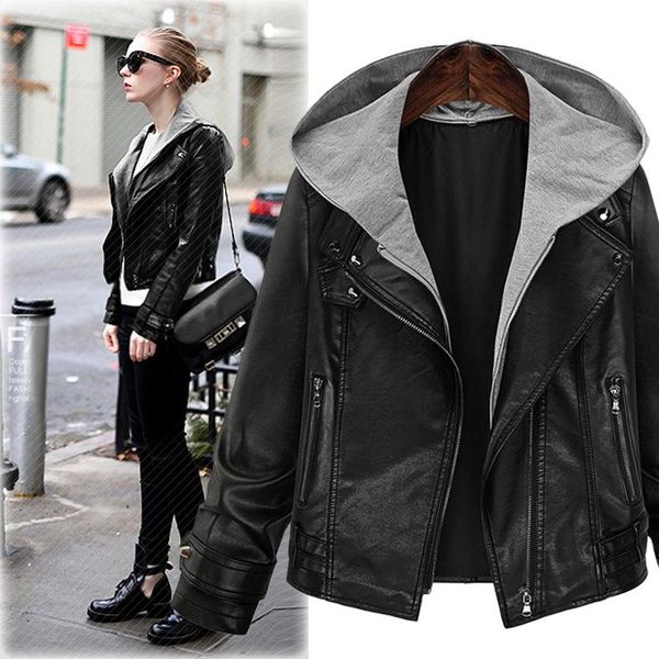 

women's jackets code suit-dress 2021 long sleeve even cap loose coat hundred take the machine chariots and robes short woman, Black;brown