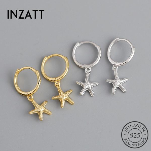 

hoop & huggie inzareal 925 sterling silver star huggies earrings for fashion women fine jewelry hiphop minimalist accessories, Golden;silver