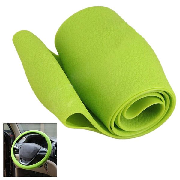 

steering wheel covers car cover 36cm - 38cm silicone soft cover, green