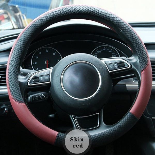 

steering wheel covers universal breathable non-slip grip cover car leather four seasons