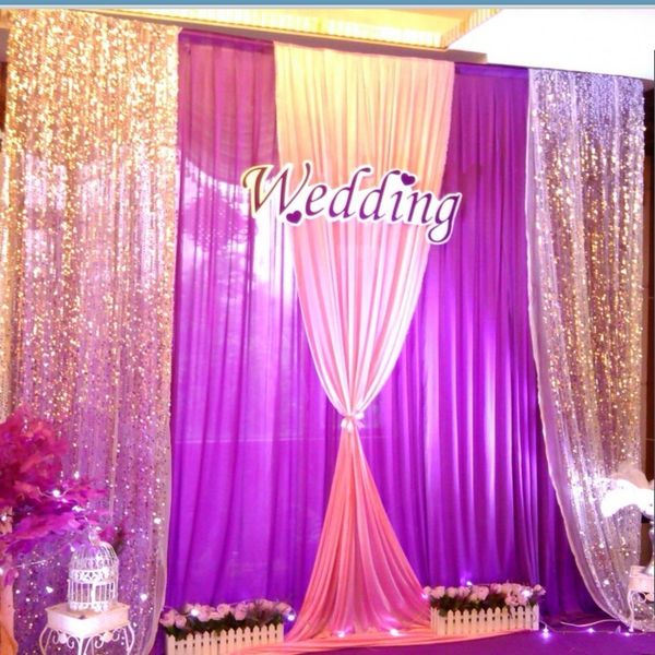 10FTX10FT Glitter Parlak Pullu Backdrop Perde Ile Buz Ipek Örtü Paneli Doğum Günü Partisi Düğün Fotoğraf Booth Arka Plan Dekorasyon Için