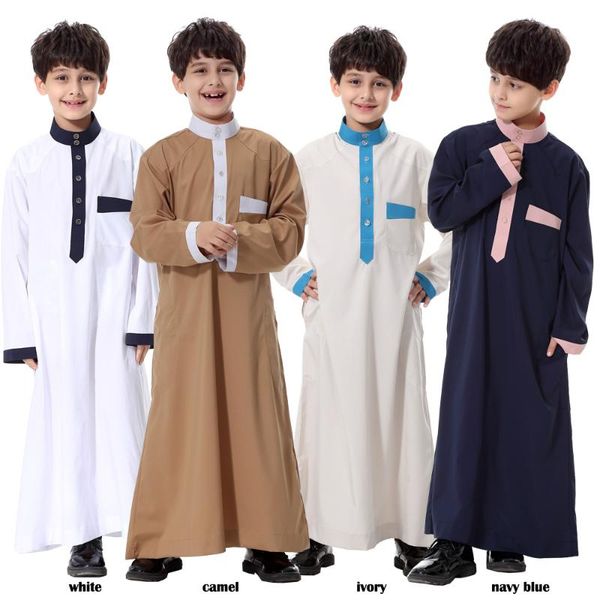 

ethnic clothing muslim kids abaya jubba thobe boy long dress islamic ramadan children caftan robe dubai arab kaftan saudi arabia worship ser, Red