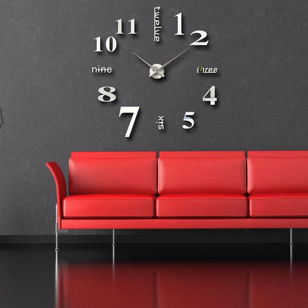 

wall clocks diy large size clock acrylic hanging taiwan sun brand movement