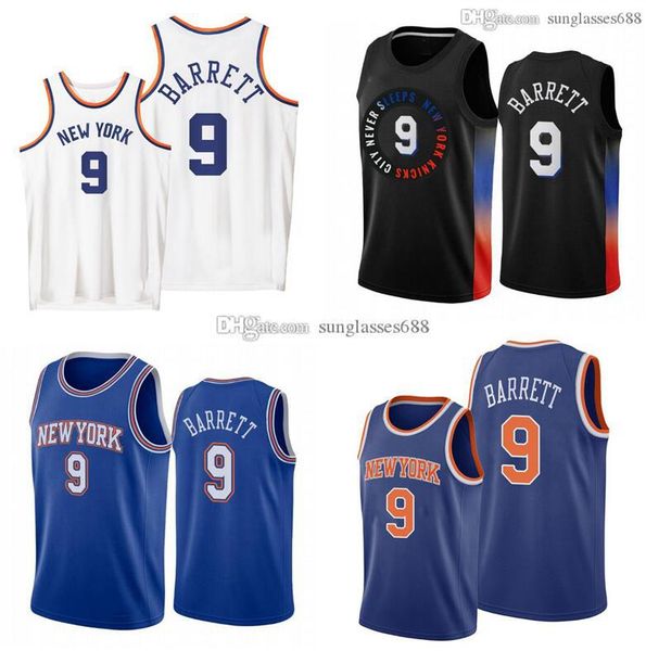 

rj barrett jersey 2021-22 new yorkcity jerseys men youth s-xxl in stock, Black;red