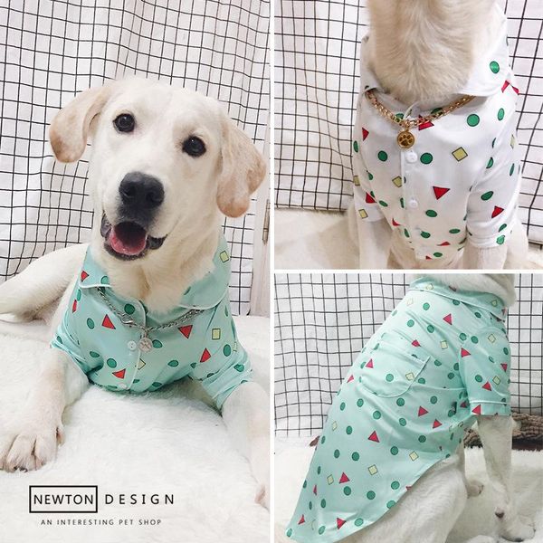 

xl-xxxxl big dog clothes summer and autumn pajamas casual golden clothing labrador samoyed pet shirt jacket apparel