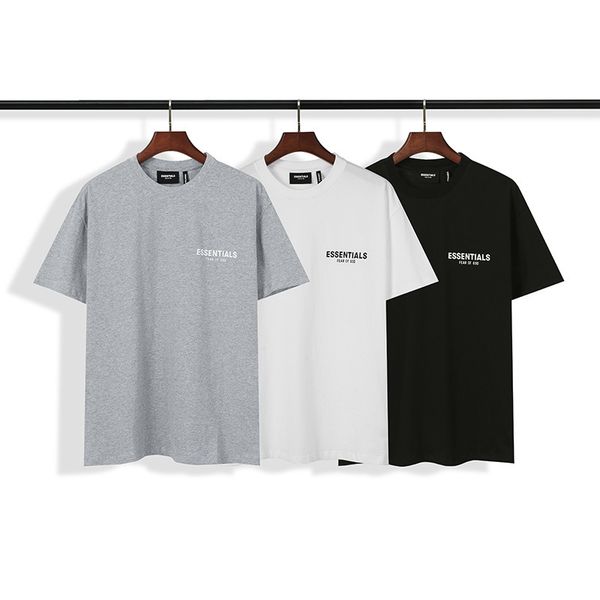 

fog double line essentials high street basic letter print basic short sleeve t-shirt for lovers, White;black