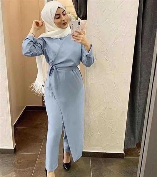 

office party fashion muslim clothing women jumpsuit long sleeve elegant bodysuits straight lr396, Black;white