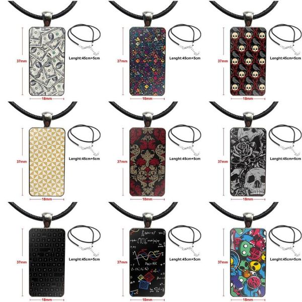 

pendant necklaces design fashion vintage glass women rectangle necklace pendants for kids beads money cash skull flower, Silver