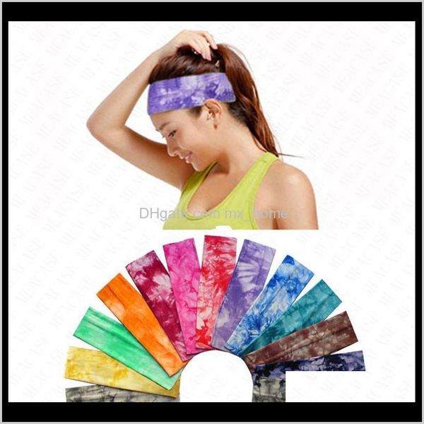 

sports band tiedye cotton printed headband elastic headbands women girls brand flowers bands headwraps turban headwear k9ly5 accessori p7uq9, Slivery;white