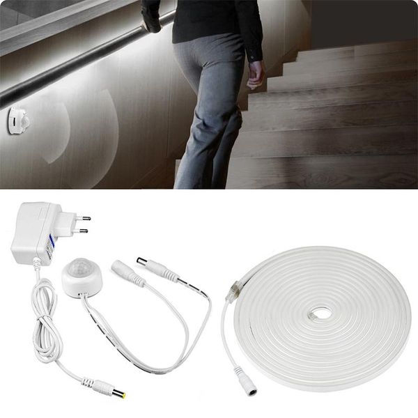

strips motion sensor led strip light 12v 1m-5m not dazzling neon outdoor waterproof ribbon wall backlight night lamp tape