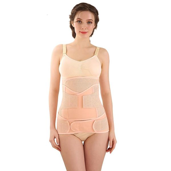 

maternity intimates 3pieces/set postnatal belt pregnancy bandage belly band waist corset pregnant women slim shapers underwear, White