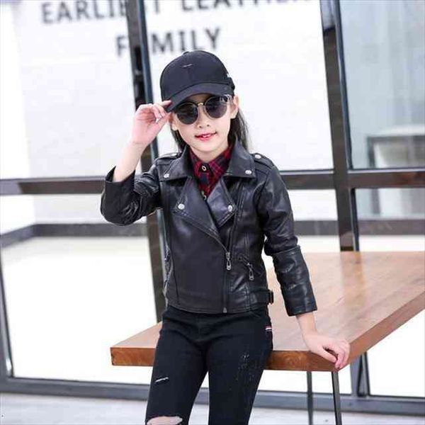 

children girls boys black pu jackets kids baby leather jacket spring autumn cool coat children clothes overcoats 3-14t, Blue;gray
