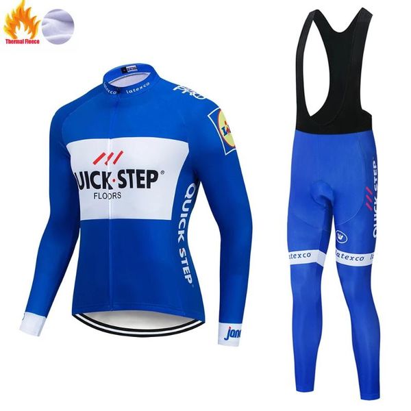 

racing sets men's cycling team jersey, 19d padded pants, winter 2021 plus fleece warm suit, Black;blue