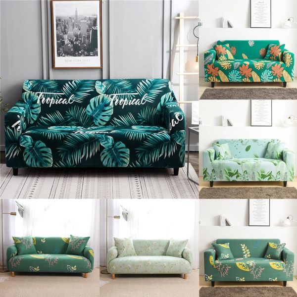 

chair covers 1/2/3/4 seat cover green background picture sofa non-slip spandex stretch living room protective