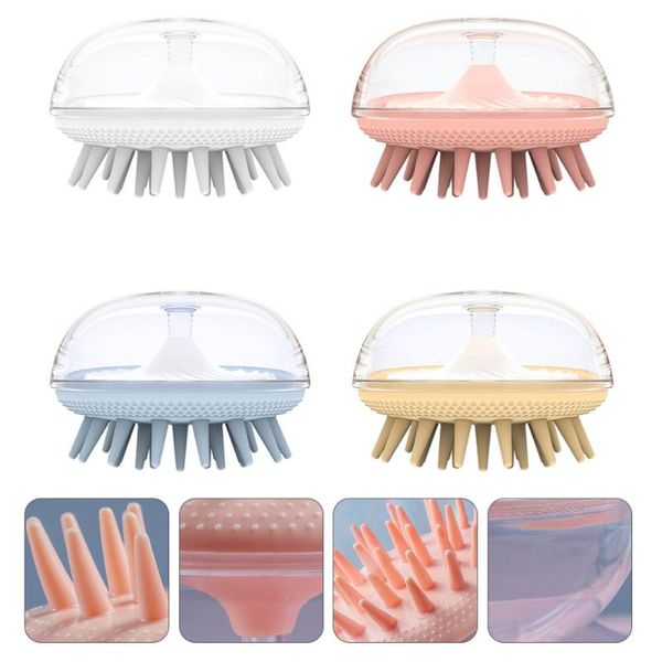 

hair brushes 4pcs scalp cleaning massager bath head, Silver
