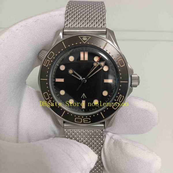 

2 style real p men's vs factory watch mens 007 no time to die 42mm titanium naiad lock clasp spectre cal.8806 automatic movement men vs, Slivery;brown