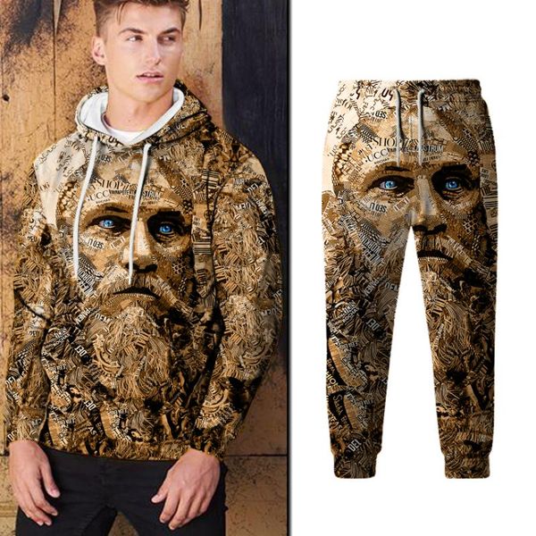 

jogging clothing sportswear men's sports hoodie fashion casual sweater + pants autumn sweatshirt 2 piece set, Black;red