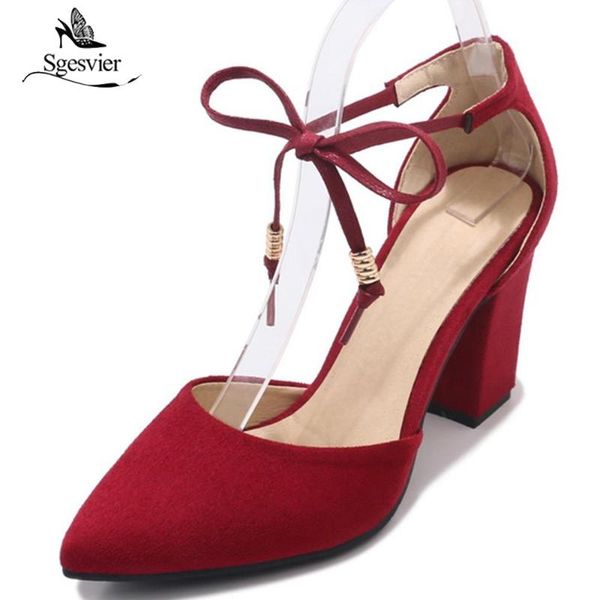 

brand women sandals thick heels shoes woman black red blue high heel 2021 summer pointed toe size 30-48 ox320