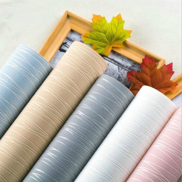 

53cm*5m vertical stripe wallpaper 3d embossed flocking non-woven wall paper for living room bedroom background decoration wallpapers
