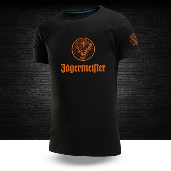 

men's t-shirts jagermeister 2021 summer short sleeves round neck comfortable leisure breathable casual man design decal t shirts, White;black