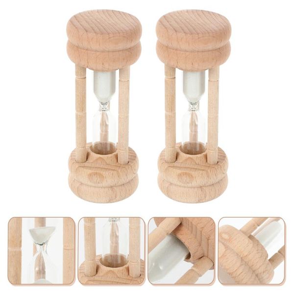 

other clocks & accessories 2pcs simple design wooden hourglasses timer adornment gift hourglass decoration