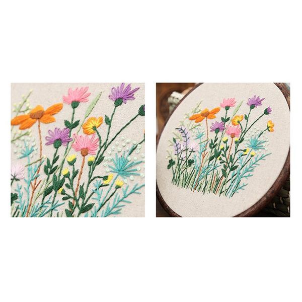 

other arts and crafts ly diy embroidery starter kit for beginner 7.9 inch with flower leave pattern cross stitch cla88