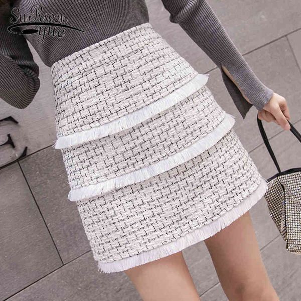 

korean style women skirt arrival spring autumn vintage temperament high waist a-line office skirts womens 7473 50 210521, Black